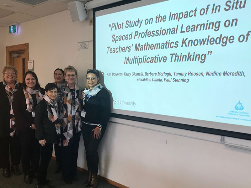 Teacher educators from Catholic Education Diocese of Parramatta presenting on Multiplicative Thinking