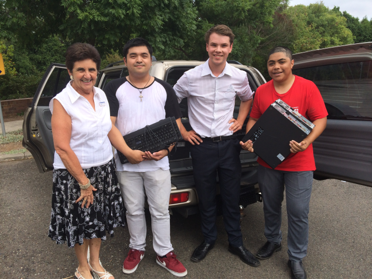 From left to right: St Bernadette’s Secretary Frances Murphy, YCW Rafael Tordilla, Liam Culican and YCW Fono Taefu.