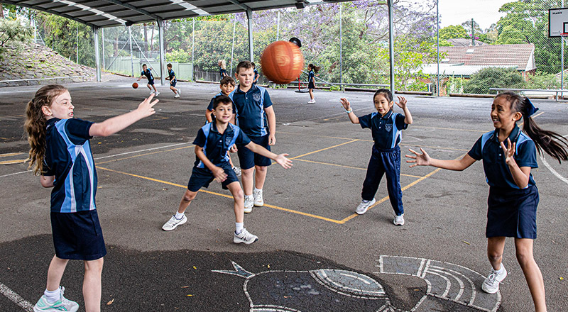 Handball and Basketball Courts at St Bernadette's Catholic Primary Castle Hill