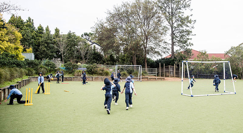 Outdoor grass oval at St Bernadette's Catholic Primary Castle Hill