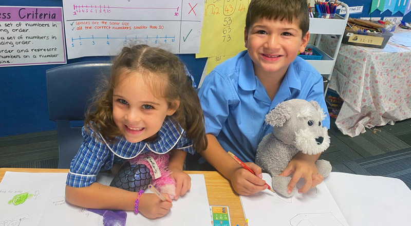 Kindergarten students at St Bernadette's Catholic Primary Castle Hill