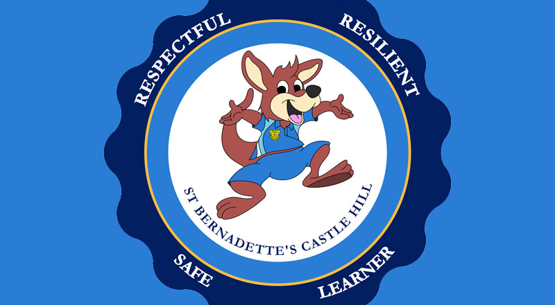 Bernie Roo is the mascot of St Bernadette's Catholic Primary Castle Hill