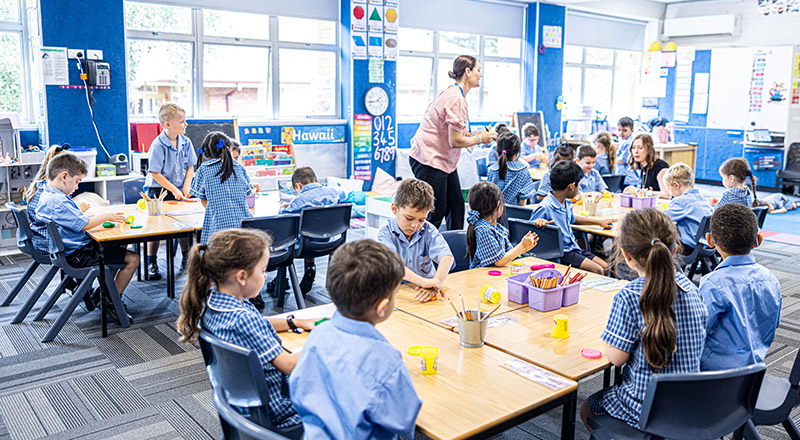 Classroom learing ay St Bernadette's Catholic Primary Castle Hill