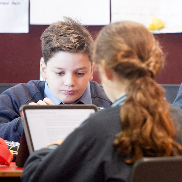 St Bernadette's Catholic Primary Castle Hill students using laptops for learning